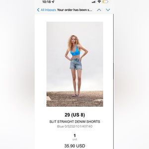 Zara straight slit Jean shorts